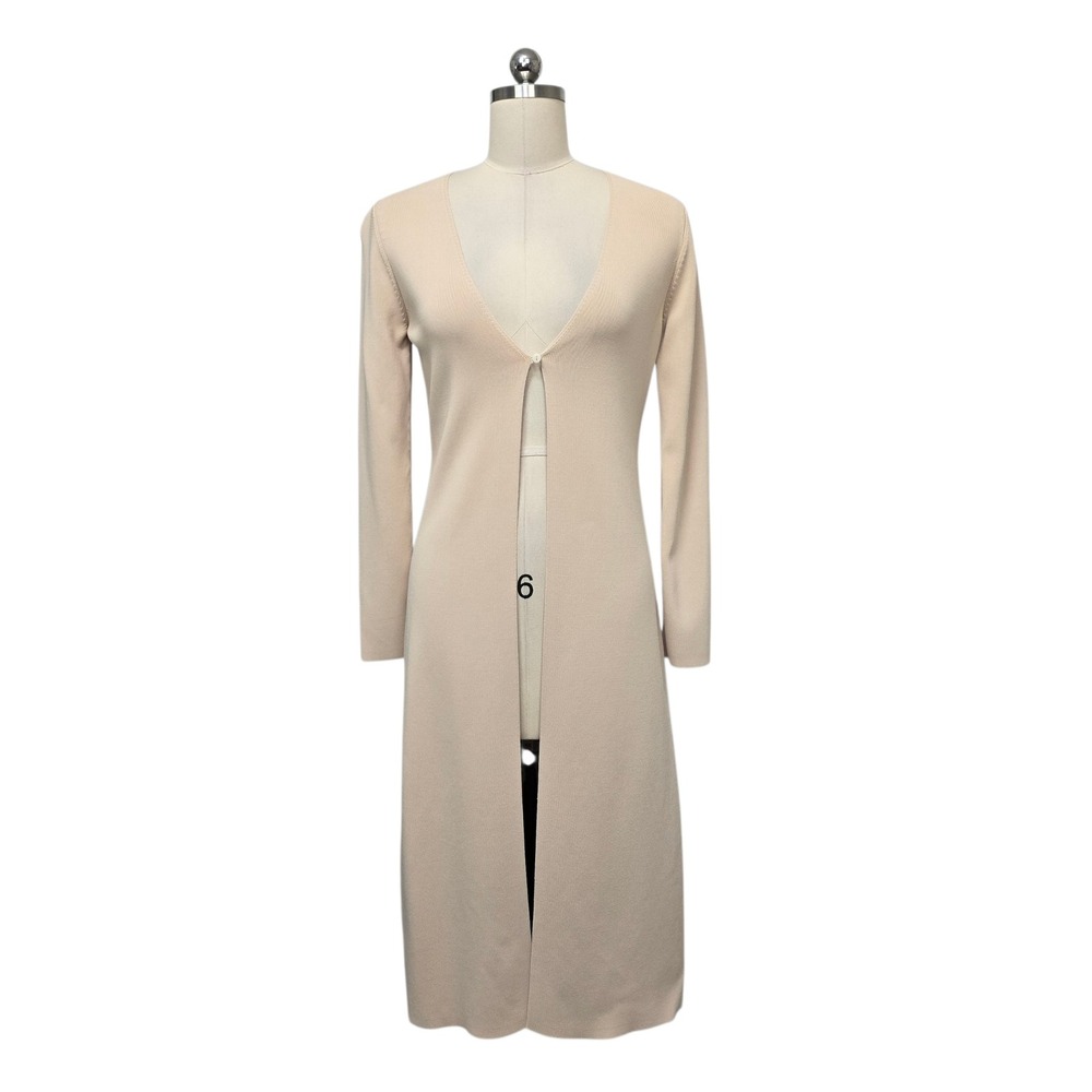Hyacinth House Beige Ribbed Longline Duster Cardigan Sweater HN5186T Women Small